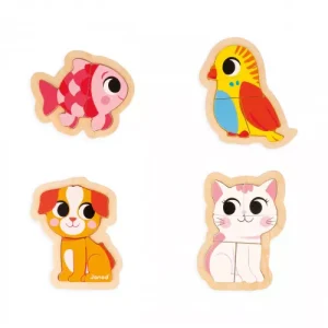 4 puzzles Evolutifs Animaux de Compagnie – Janod