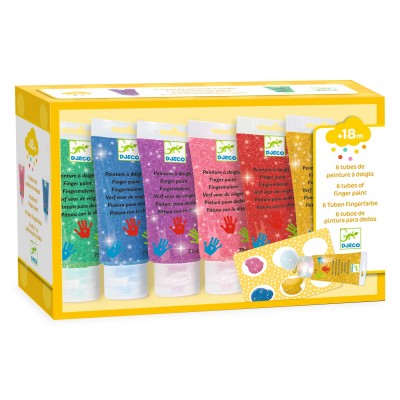 6 tubes de peinture à doigts – Paillettes – Djeco 2022 – Image 4